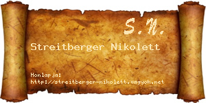 Streitberger Nikolett névjegykártya