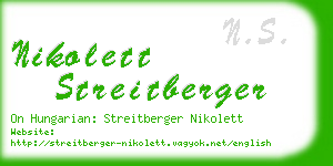 nikolett streitberger business card